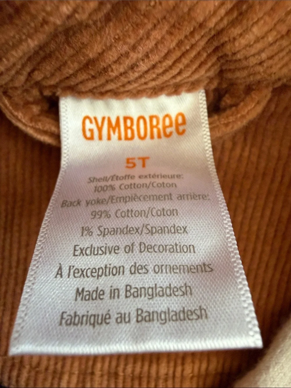 Gymboree Corduroy Jacket in Warm Rust